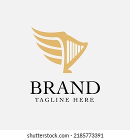 HARP AND WINGS ANGEL LUXURY LOGO