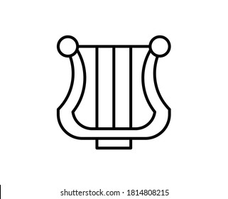 harph icon, harph icon vector, harph outline vection illustration icon, musical instrument icon, Musical instruments vector
