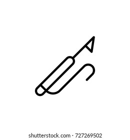 Harpoon flat icon. Single high quality outline symbol of summer for web design or mobile app. Thin line signs of swimming for design logo, visit card, etc. Outline logo of diving
