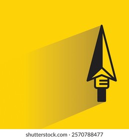 harpoon head icon with shadow on yellow background