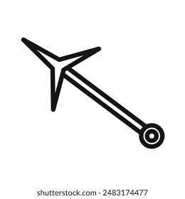 Icono de arpón Vector de arte de línea negra