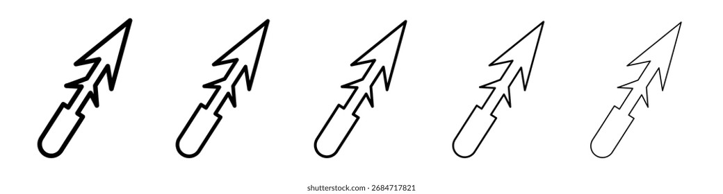 Harpunensymbol schwarz-weißes Vektorzeichen