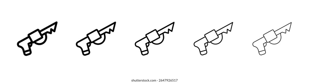 Vector aislado del icono del arpón en el fondo blanco