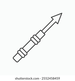 Harpunensymbol im Stil einer schwarzen Linie.