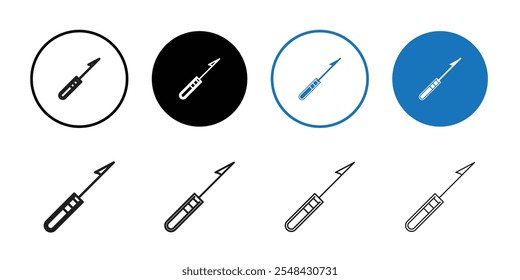 Harpunensymbol dünne Linie Illustrationssatz