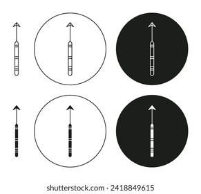 Harpoon Isolated on White Background set. Harpoon vector line art logo
