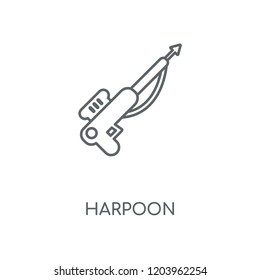 Harpoon linear icon. Harpoon concept stroke symbol design. Thin graphic elements vector illustration, outline pattern on a white background, eps 10.