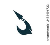 harpoon spear logo vector illustration template