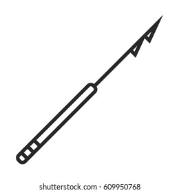 harpoon vector icon in simple outline style. This icon are perfect for your websites and applications.