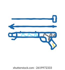 harpoon weapon doodle icon sketch vector. harpoon weapon sign. isolated symbol illustration