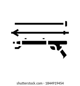 vector de icono de glifo de arma arpón. signo de arma arpón. símbolo de contorno aislado ilustración negra