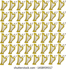 Harps wallpaper, illustration, vector on white background.