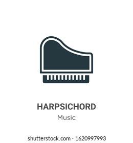 Harpsichord glyph icon vector on white background. Flat vector harpsichord icon symbol sign from modern music collection for mobile concept and web apps design.