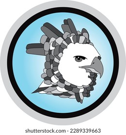 HARPY EAGLE ICON, HARPY EAGLE EMBLEM, HARPY EAGLE LOGO, ANIMALS, VECTOR ILLUSTRATION.