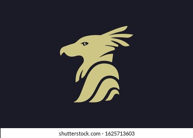Harpy logo vector icon. Geometrical harpy icon, flat vector simple element illustration from editable fairy tale concept isolated on Dark background
