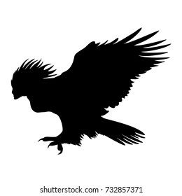 Harpy silhouette ancient mythology fantasy. Vector illustration.