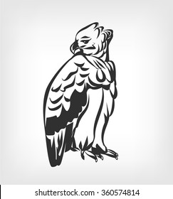 Harpy vector black icon logo illustration