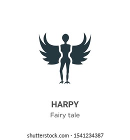 Harpy vector icon on white background. Flat vector harpy icon symbol sign from modern fairy tale collection for mobile concept and web apps design.