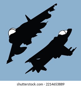 harrier aircraft silhouette vector design