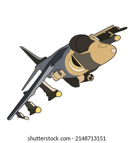 harrier jet fighter flying vector design