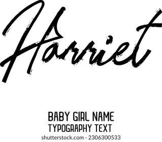 Harriet Girl Nombre Cursivo Escrito a mano Tipografía de pincel Textos