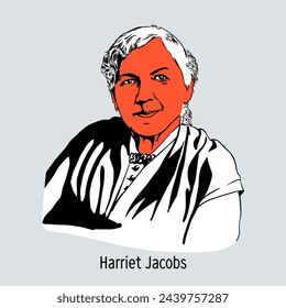 Harriet Jacobs was an African American abolitionist and writer. Hand drawn vector illustration