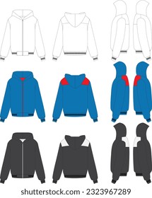 Harringtone Jacket Fashion Flat Template
