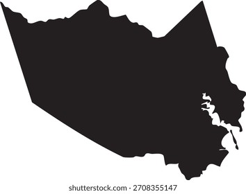 Condado de Harris en Texas Mapa Silueta Vector aislado