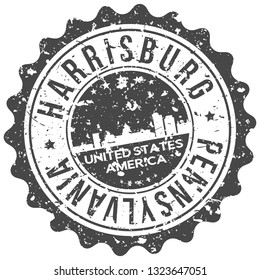 Harrisburg Pennsylvania. City Skyline. Silhouette City. Design Vector. Famous Monuments.