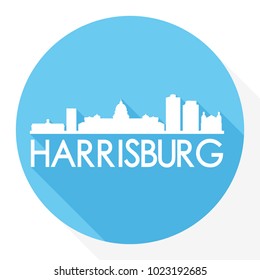 Harrisburg Pennsylvania USA Flat Icon Skyline Silhouette Design City Vector Art.