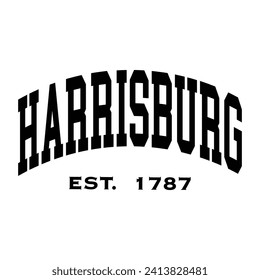 Harrisburg typography design for tshirt hoodie baseball cap jacket and other uses vector