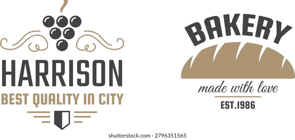 Harrison bakery signs featuring a pig and heart design with establishment date
