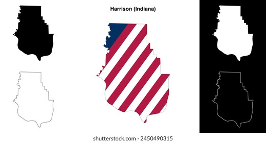 Harrison County (Indiana) outline map set