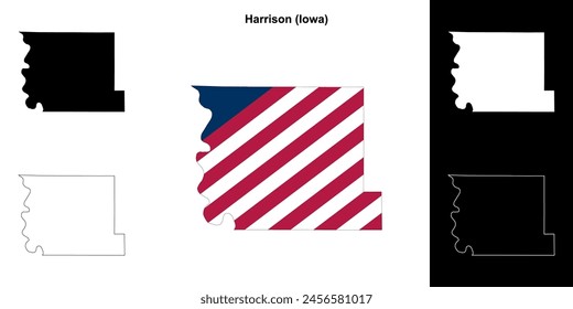 Harrison County (Iowa) outline map set