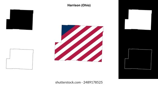 Harrison County (Ohio) outline map set