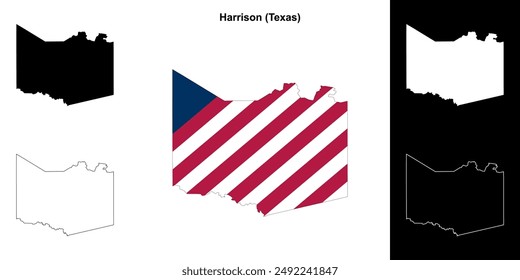 Harrison County (Texas) outline map set