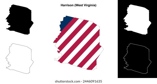 Harrison County (West Virginia) outline map set