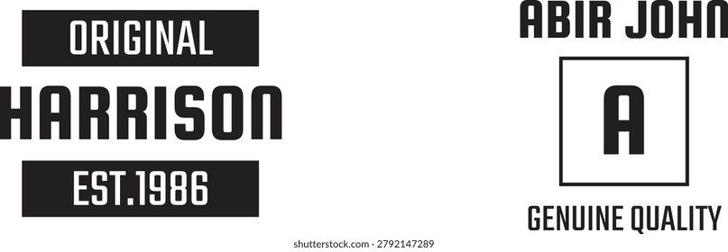 Harrison original logo and abir john's monogram on a white background