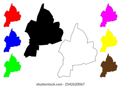 Harrisonburg city County, Comunidade da Virgínia (Independent city, U.S. county, United States of America, USA, U.S., US) mapa ilustração vetorial, esboço de rabisco Harrisonburg mapa