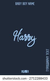 Harry   - Nombres masculinos Vector Creativo Pincel Tipografía Texto Diseño de letras 