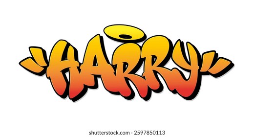 Harry name in graffiti style. Vector illustration.