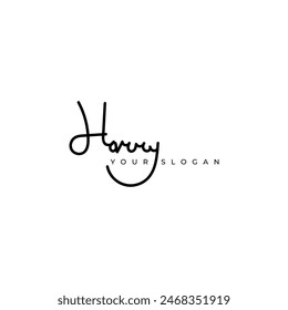 Harry name signature logo vector design