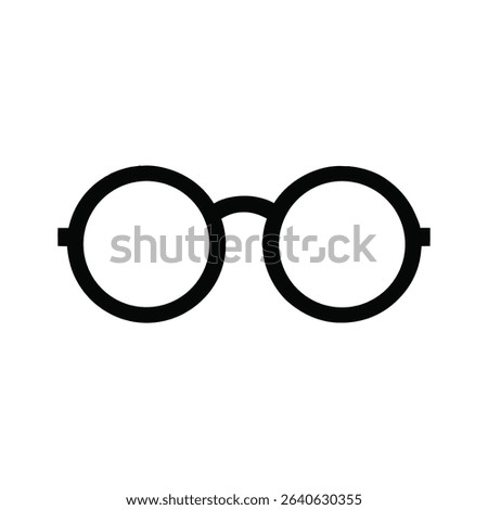 Harry Potter Glasses and Lightning Bolt Silhouette – Icon Vector on White Background
