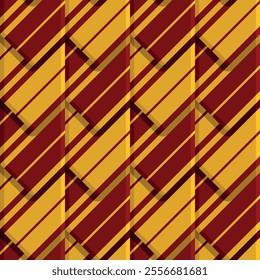 Harry Potter magical student Gryffindor college yellow red striped school ties vector square seamless pattern or texture.