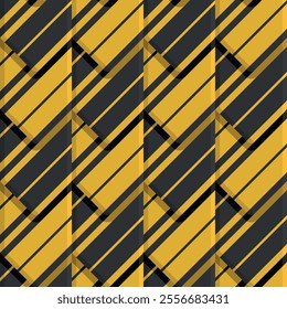 Harry Potter magical student Hufflepuff college yellow black striped school ties vector square seamless pattern or texture.