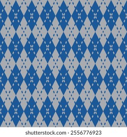 Harry Potter magical student Ravenclaw college blue grey school rhombus sweater with dashed lines vector square seamless pattern or texture.