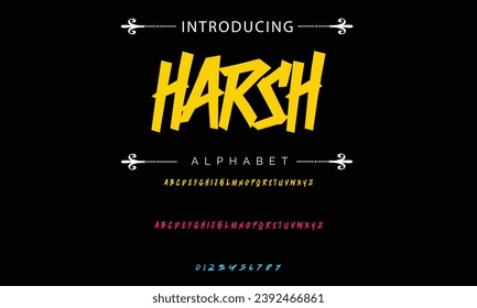 Harsh Graffiti font text effect, spray and street text style