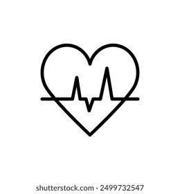 Hart-Beat-Line-Symbol. Vektorgrafik einzeln auf weißem Hintergrund. Vektorzeichen für mobile App und Websites