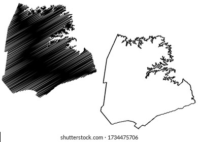 Hart County, Georgia (U.S. county, United States of America,USA, U.S., US) map vector illustration, scribble sketch Hart map