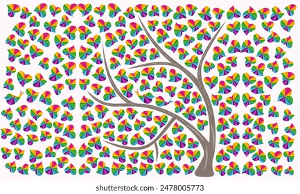Hart Love Tree Pattern Seamless Design Wallpaper Design Art Printable
